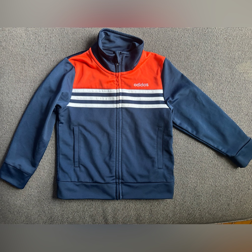 Adidas Boys’ Track Jacket – Navy/Red, Size 3T